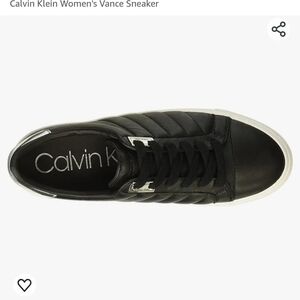 - - Calvin Klein "Vance" black leather quilted sneakers sz 8